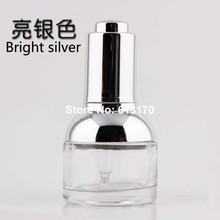 wholesale 30ml 1OZ Empty dropper bottles Clear essential oil bottle glass press droppers vials with Silver shoulder 2024 - buy cheap