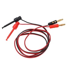 1 par preto/vermelho banana plug teste de chumbo 4mm banhado a ouro banana plug para teste gancho clipe cabo ligação multímetro ferramenta 2024 - compre barato