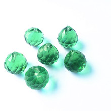 24pcs (Free Rings) 20mm Green Faceted Crystal Chandelier Parts Prisms Lighting Balls Glass Suncatcher Wedding Home Decoration 2024 - buy cheap