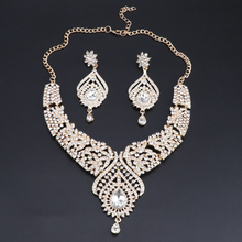 OEOEOS Clear Crystal Bridal Jewelry Sets Necklace Earrings Sets Wedding Jewelry for Women Classic Style Jewelry Sets 2024 - buy cheap