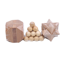 3 шт./компл. деревянный для взрослых замок-головоломка игрушка Kong Ming Lock Lu Ban Lock деревянная коробка из трех частей Jupiter Pyramid Tetradecahedron 2024 - купить недорого
