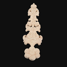 1Pc 28*6cm Wood Applique Woodcarving European-style Carved Vertical Long Flower Tablet Home Decoration Accessories Ornaments 2024 - buy cheap