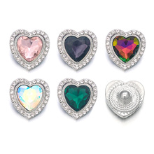 Crystal w070 Heart 3D 18mm 20mm Metal Snap Button For Bracelet Necklace Interchangeable Jewelry Women Accessorie Findings 2024 - buy cheap
