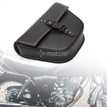 Универсальная сумка для инструментов для мотоцикла Harley Kawasaki Honda Suzuki Cafe Racer ATV, черная сумка для инструментов из искусственной кожи, сумка для багажа с левой стороны, 1 шт. 2024 - купить недорого