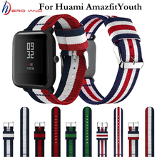 Для Xiaomi Huami AMAZFIT Bip BIT PACE Lite Youth Смарт-часы наручные браслет вертикальный нейлоновый ремешок на петлях 20 мм сменные ремешки для часов 2024 - купить недорого