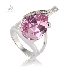 SHUNXUNZE Engagement Wedding Rings Jewelry For Women Red Pink Morganite Cubic Zirconia Promotion Rhodium Plated R839 R842 R845 2024 - buy cheap