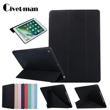 Case for New iPad 9.7 inch 2017 2018 Release Model A1822 A1823 A1893A1954 Soft Silicone Bottom PU Leather Smart Cover Auto Sleep 2024 - buy cheap