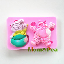 Mamá y guisante 0455 envío gratis navidad Santa Claus y Molde de muñeco de nieve de silicona pastel decoración Fondant pastel 3D molde de calidad alimentaria DIY 2024 - compra barato