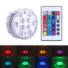 DONWEI Remote Control 10LED RGB Underwater Light Spotlight Holiday Night Decor IP68 Waterproof Lamp for Pond Fountain Aquarium 2024 - buy cheap