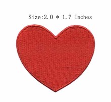 Parche bordado ancho para planchar en la ropa, color rojo, corazón rojo, 2,0 pulgadas 2024 - compra barato