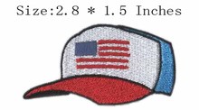 Chapéu com bandeira 2.8 pol. de largura bordado patch para a americana/beisebol/capa 2024 - compre barato