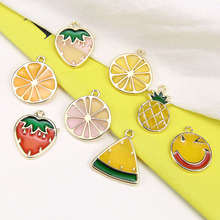 Newest 20pcs/Lot 23*27MM Enamel Summer Fruit Shape DIY Jewelry Charms Oil Drop Pinapple Watermelon Lemon Strawberry Pendants 2024 - buy cheap