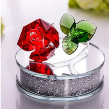 Bela flor de cristal artesanato, rosas de cristal, decoração, presentes do Dia Dos Namorados casamento 2024 - compre barato