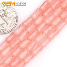 Gema-dentro de 3x 5mm/3.5x4mm rosa vermelho branco tulipa flor forma coral grânulos para fazer jóias grânulos pulseira 15 polegada diy contas 2024 - compre barato