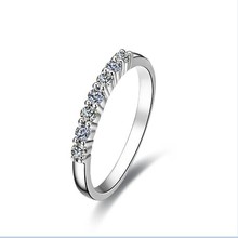 Женское кольцо из настоящего белого золота с семью камнями, чудесное кольцо с бриллиантами на годовщину, обручальное кольцо с милым дизайном 2024 - купить недорого