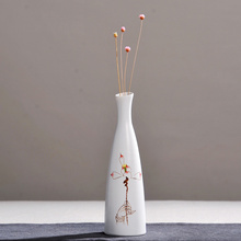 Jingdezhen ceramic small vase decoration creative hand-painted lotus white porcelain vase simple Japanese style flowe 2024 - buy cheap