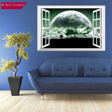 Adhesivo de pared con paisaje para sala de estar, calcomanías de pared del dormitorio, decoración del hogar, cielo estrellado, papel pintado póster Mural YM1020, efecto 3d 2024 - compra barato