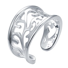 Регулируемое модное серебряное кольцо, изысканное модное женское и мужское Подарочное серебряное ювелирное изделие для женщин/BAZAVVKC BHXQMTVA 2024 - купить недорого