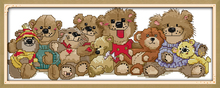 Baby bears cross stitch kit 14ct 11ct count print canvas stitching embroidery DIY handmade needlework 2024 - buy cheap