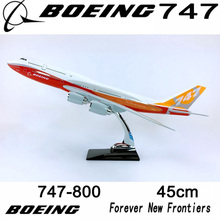 45CM 1/150 scale airplane model toys Boeing B747-800 aircraft model diecast plastic allory plane with base F display collective 2024 - buy cheap