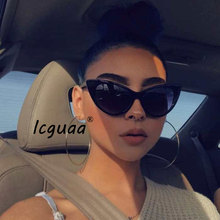 Fashion Classic Cat Eye Sunglasses Women Sun Glasses Eyewear Shade Driving   Eyeglasses Plastic Frame Clear Lens UV400 2024 - buy cheap