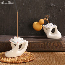 NOOLIM Ceramic Incense Burner Lotus Bergamot Tea House Coffee House Romantic Candle Buddhist Supplies Incense Plug Home Decor 2024 - buy cheap