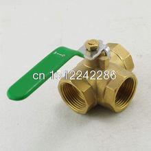 Female Full Ports Brass Ball Valve Three Way 3/4" BSPP Connection 2024 - buy cheap