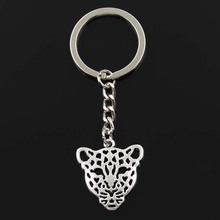 Fashion Hollow Leopard Head 28x26mm Pendant 30mm Key Ring Chain Bronze Silver Color Men Car Gift Souvenirs Keychain Dropshipping 2024 - buy cheap