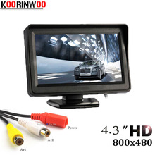 Koorinwoo-Monitor Digital HD Mini de 4,3 pulgadas, pantalla tft lcd de 800x480 pulgadas, sistema de vídeo de aparcamiento, asistencia para aparcamiento, 2 pantallas RCA para coche 2024 - compra barato