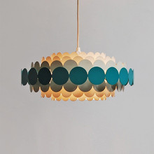 Креативная металлическая светодиодная люстра в скандинавском стиле для гостиной, простая круглая люстра для детской, спальни, столовой 2024 - купить недорого