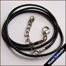 Wholesale Black Leather Braided Necklace Cords with Silver Plated Lobster Clasp 2mm 19 5" Free shipping 2024 - buy cheap