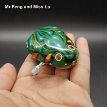 Classic Tin Wind Up Clockwork Toys Jumping Frog Vintage Toy For Children Boys Gift 2024 - купить недорого