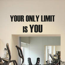 Your Only Limit Is You Quote Wall Decals Fitness Wall Decal Gym Motivational Vinyl Sticker Decor Art Quote Poster L480 2024 - buy cheap