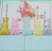 50pcs /lot 2.8*5cm  shiny rabbit Appliques For children hair accessories and DIY Kid patches 2024 - compre barato