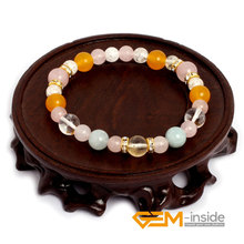 Natural Stone Bracelets( Aquamarines Rose & White Quartzs ) For Women DIY Jewelry Bracelet For Gift For Love Gift 2024 - buy cheap