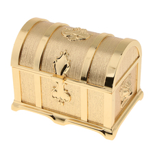 Golden Zinc Alloy Treasure Chest Box Trinkets Jewelry Box Antique Fashion Case Room Decoration 2024 - buy cheap