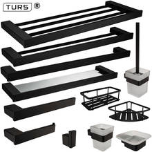Новый набор аксессуаров для ванной комнаты из нержавеющей стали SUS 304, Черный Матовый держатель для бумаги, держатель для зубных щеток, держатель для полотенец, аксессуары для ванной комнаты 2024 - купить недорого