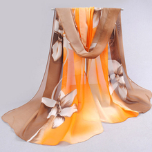 2020 новый женский шарф длинный арабский хиджаб с принтом Шелковый шифон полиэстер шарфы модная шаль 160 см * 50 см Прямая поставка FQ042 2024 - купить недорого