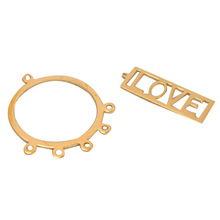 SEA MEW 100 PCS Metal Raw Brass Earrings Pendants Connector Charm For Jewelry Making 2024 - buy cheap