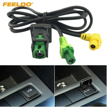 Feeldo-cabo usb para carro oem rcd510 rns315 com interruptor para vw golf mk5 mk6 vi 5 6, jetta, cc, tiguan, passat, b6, posição do apoio de braço 2024 - compre barato