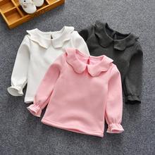 Fall Winter Girls T-shirts Long Sleeve Cotton White T shirt for Girl Infant Baby Toddler Girl Shirts Kids Clothes 2024 - buy cheap
