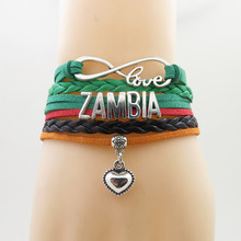 Pulsera de infinito con encanto de corazón para hombre y mujer, brazalete de cuerda con diseño de países de África, a la moda, para hombre y mujer 2024 - compra barato