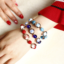 Ceramics Bead Bracelets for Women Vintage Bracelet Female Jewelry Tassel Crystal Stone Charms Wristband Gift pulseira feminina 2024 - compre barato
