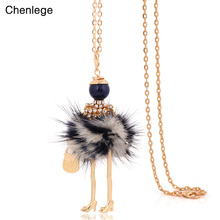 chenlege european and american new necklace fashion jewelry bunny fur big pendant long choker women chains charms maxi necklaces 2024 - buy cheap