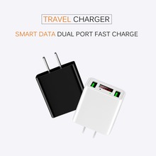 Cargador USB inteligente con doble USB, adaptador de carga Digital LED para iPhone, Samsung, Xiaomi, enchufe europeo y estadounidense, cargadores de pared de viaje para teléfono 2024 - compra barato