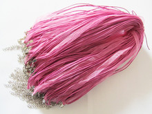 Free Shipping 20pcs 18inch Magenta Organza Ribbon Wax Cotton Necklace Cord,Extender Chain,Lobster Clasp,DIY Accessory 2024 - buy cheap