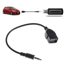 OOTDTY-Cable adaptador de 20cm, 3,5mm, Jack a USB macho, 2,0 hembra, estéreo, AUX, Audio, Cable Adaptador convertidor, envío directo 2024 - compra barato
