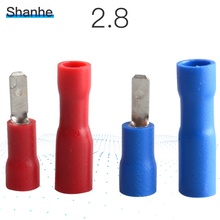 2.8mm Red/Blue 25 Female 25 Male Electrical & Wiring Connector Insulated Crimp Terminal Spade 2024 - buy cheap