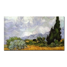 Arthyx Art Handpainted Impressionist Wheat Field With Cypresses By Vincent Van Gogh Famous Oil Painting on Canvas For Home Decor 2024 - buy cheap