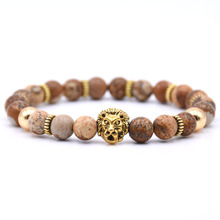 2019 Natural Stone Lion Head Bracelet Young Fashion Mood Cure Bracelets Gifts For Men 2024 - compre barato